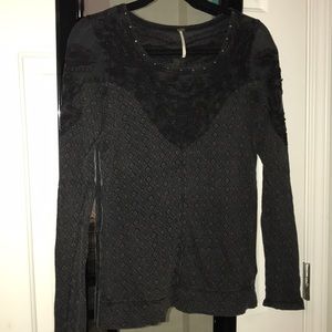 Free people gray and black top size small